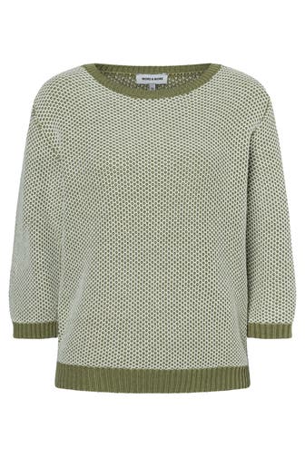 MORE & MORE Pullover offwhite/green