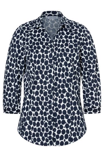 MORE & MORE Casual-Bluse marine/white