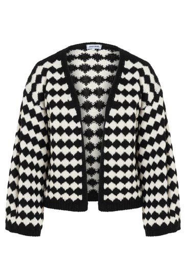 MORE & MORE Strickjacke black/offwhite