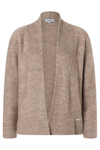 MORE & MORE Strickjacke taupe melange