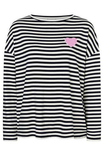 MORE & MORE T-Shirt marine/offwhite