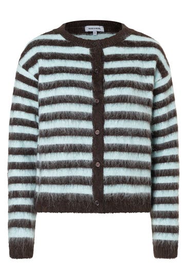 MORE & MORE Strickjacke braun/türkis