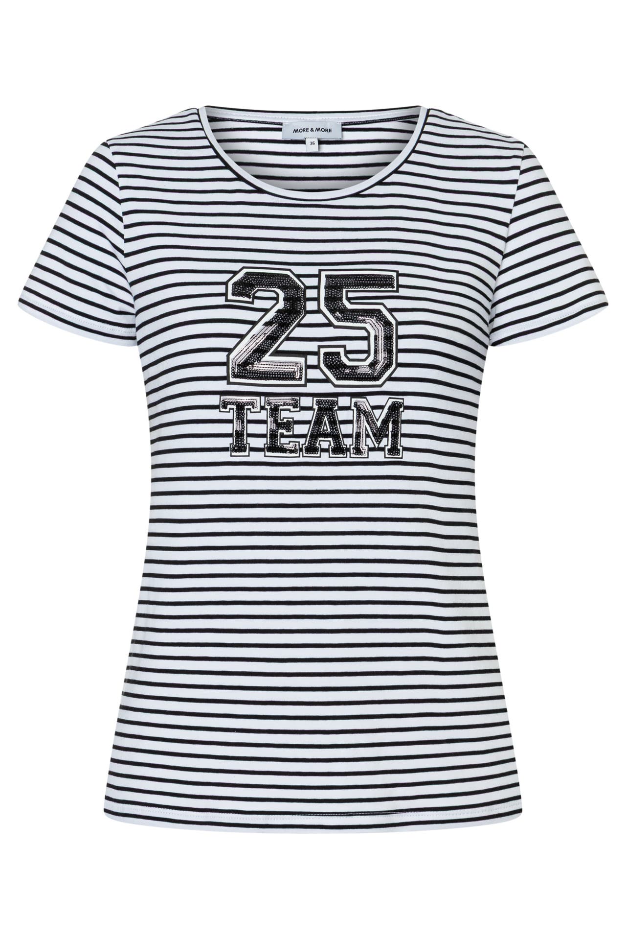 MORE & MORE T-Shirt yarn stripes jersey black and white, Bild 1