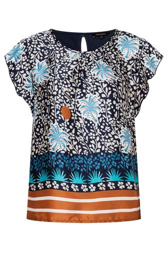 MORE & MORE T-Shirt ornamental palmtree print with bordure