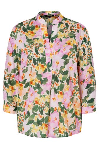 MORE & MORE Casual-Bluse painted flowers print