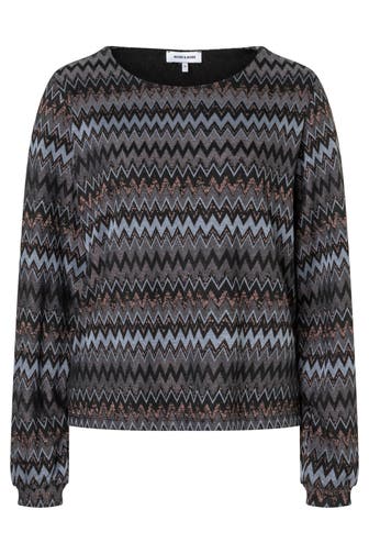 MORE & MORE Blusenshirt lurex zickzack
