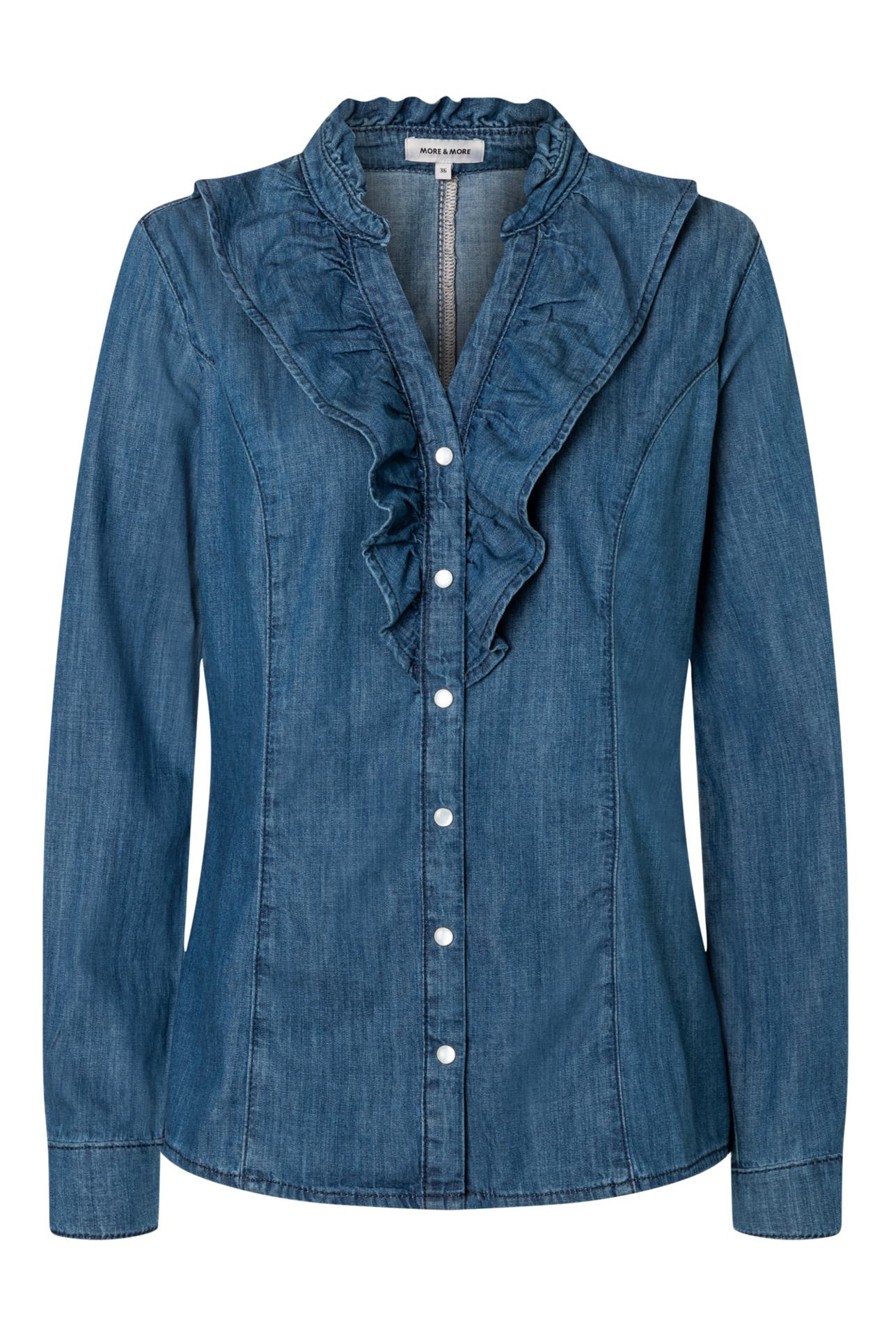 MORE & MORE Casual-Bluse middle blue denim, Bild 1