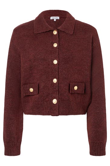 MORE & MORE Strickjacke raisin brown