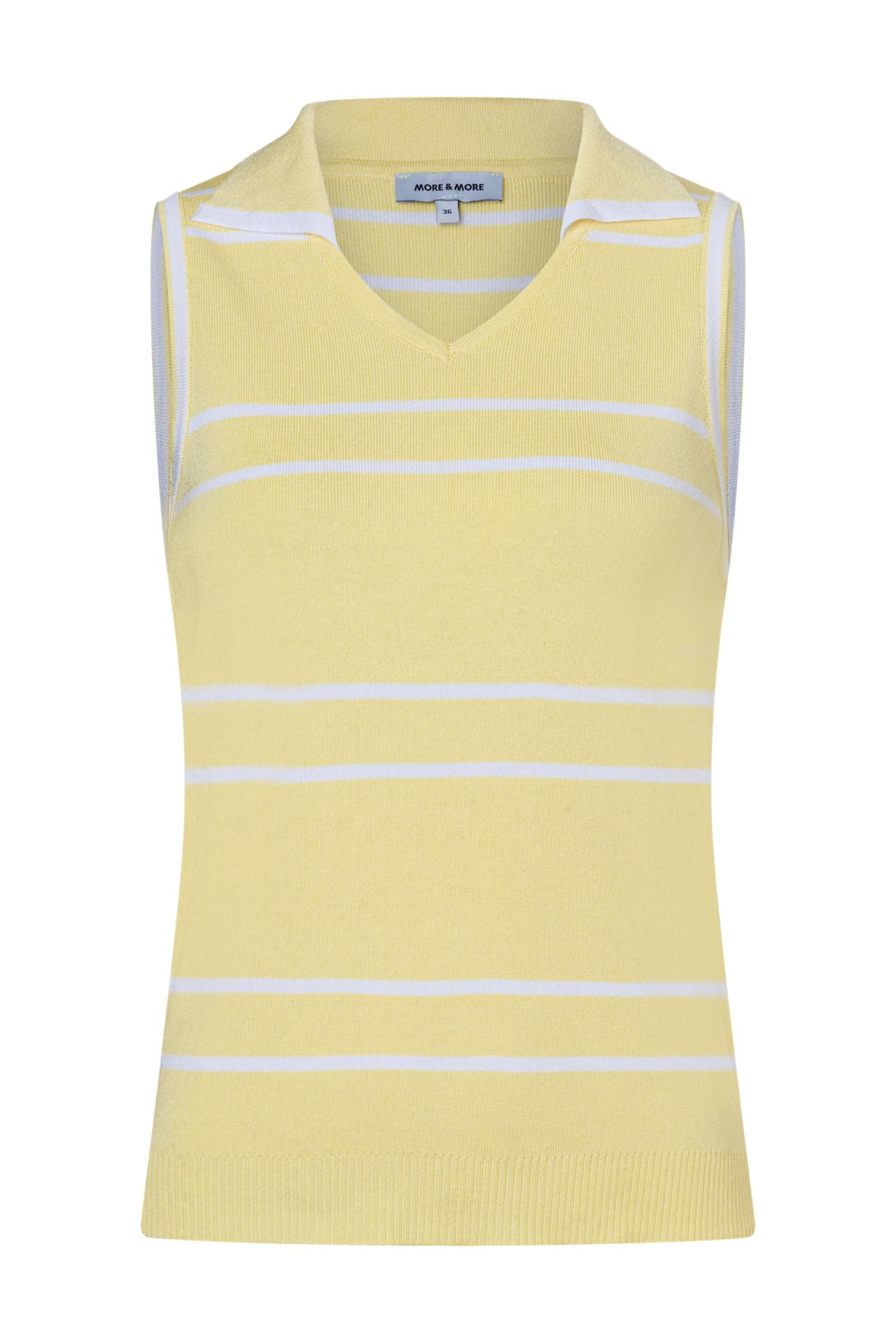 MORE & MORE Pullover stripes yellow/white, Bild 1