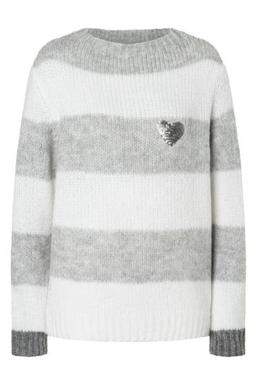 MORE & MORE Pullover grau/ecru