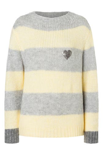 MORE & MORE Pullover grau/gelb