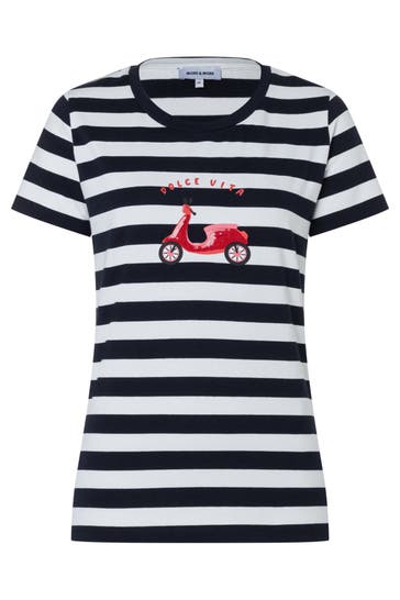 MORE & MORE T-Shirt marine/offwhite