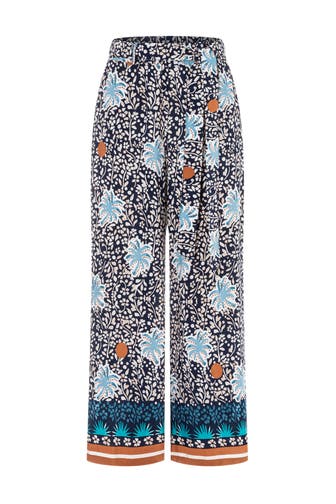 MORE & MORE Stoffhose ornamental palmtree print with bordure Culotte