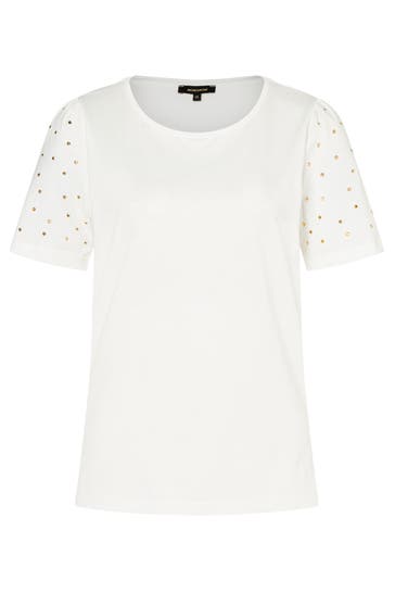 MORE & MORE T-Shirt Nieten-Detail off white