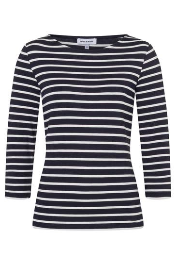 MORE & MORE T-Shirt marine/offwhite