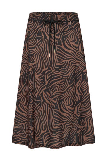 MORE & MORE Maxirock twotone animal print sweet toffee