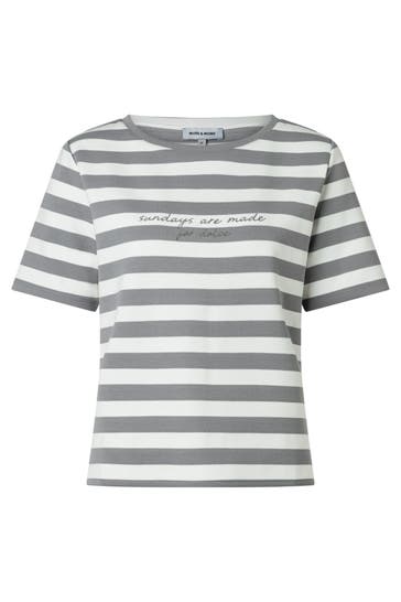 MORE & MORE T-Shirt grey/offwhite