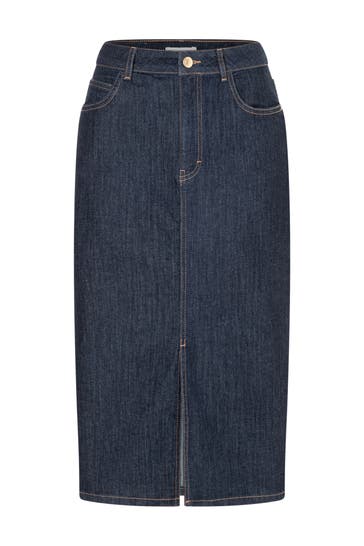 MORE & MORE Maxirock dark blue denim