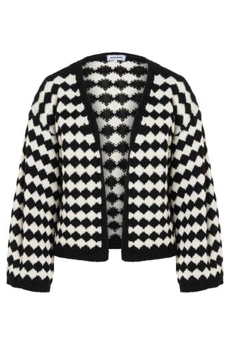 MORE & MORE Strickjacke black/offwhite