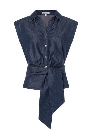 MORE & MORE Casual-Bluse dark denim