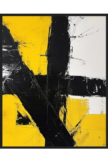 ANY IMAGE Wall Art Abstract Art in Black, White & Yellow
