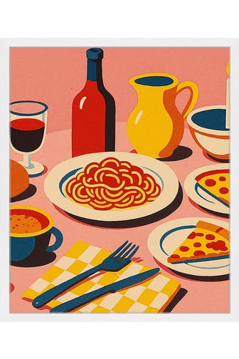 ANY IMAGE Wall Art Pasta & Wine Lover