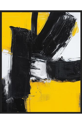 ANY IMAGE Wall Art Abstract Art in Black & Yellow