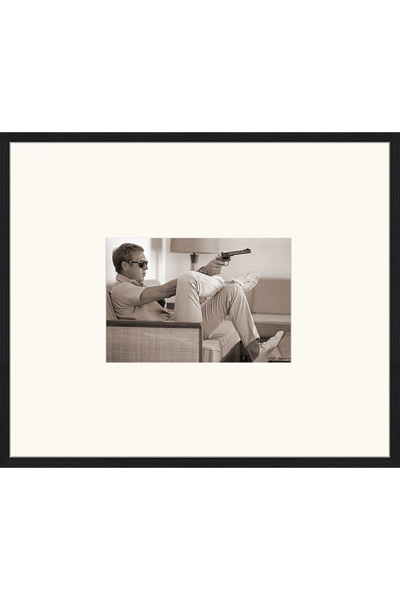 ANY IMAGE Wall Art Steve McQueen with Gun, Bild 1