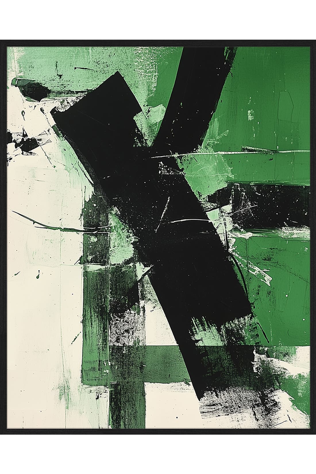 ANY IMAGE Wall Art Black & Green Abstract Art, Bild 1