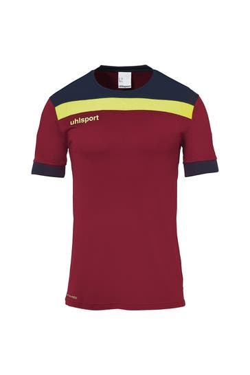 UHLSPORT T-Shirt OFFENSE 23 bordeaux/marine/fluo gelb