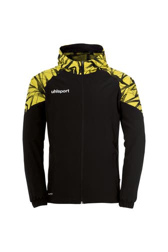 UHLSPORT Sweatjacke GOAL 25 EVO WOVEN HOOD JACKET schwarz/limonengelb