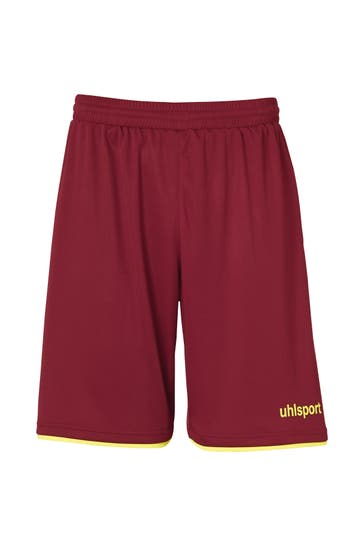UHLSPORT Sporthose CLUB SHORTS bordeaux/fluo gelb Straight
