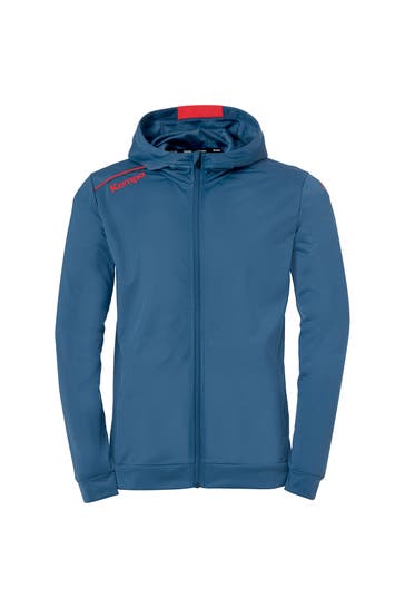 KEMPA Sweatjacke PLAYER HOOD JACKET ice grau/fluo rot