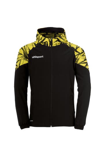 UHLSPORT Sweatjacke GOAL 25 EVO WOVEN HOOD JACKET schwarz/limonengelb