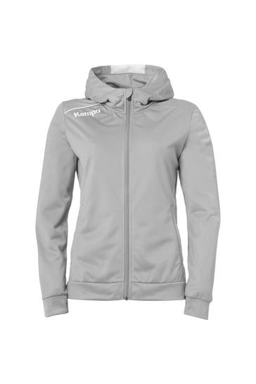 KEMPA Sweatjacke PLAYER WOMEN dark grau melange/weiß