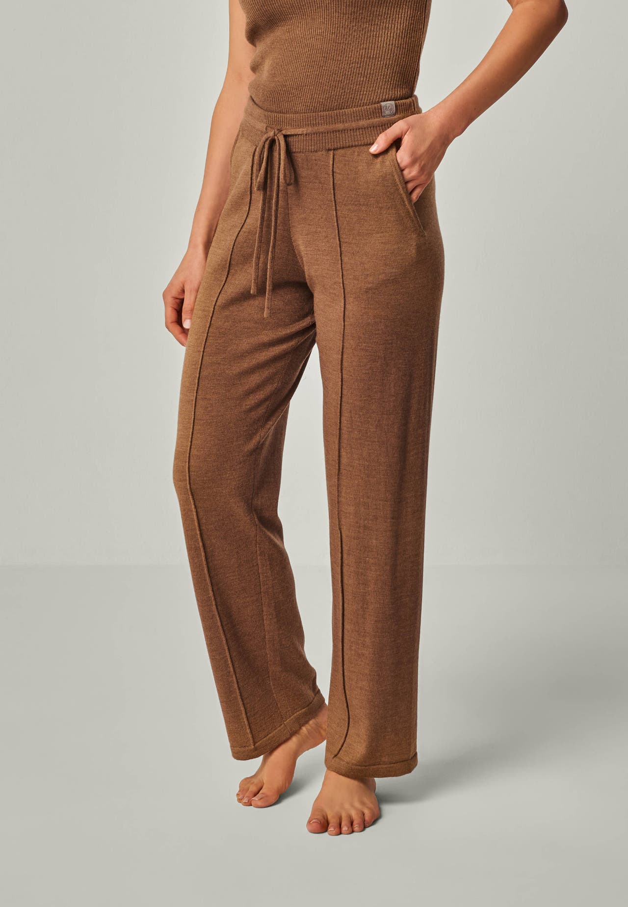 YOU LOOK PERFECT Joggpant ELISA Cognac Wide/ Loose Fit, Bild 1