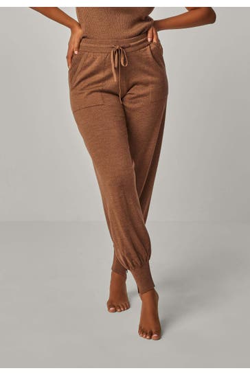 YOU LOOK PERFECT Joggpant BELLA Cognac Wide/ Loose Fit