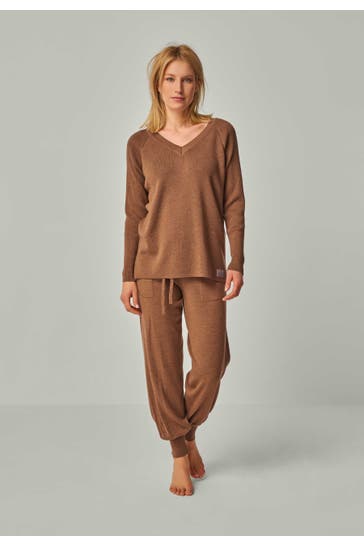 YOU LOOK PERFECT Loungewear-Set DORINA & BELLA Cognac