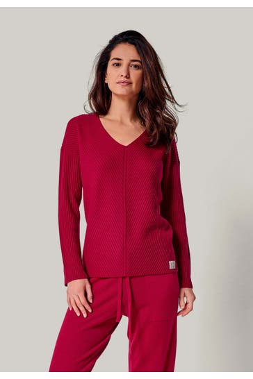 YOU LOOK PERFECT Pullover BLOSSOM Kirschrot