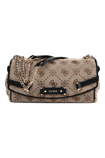 GUESS Umhängetasche latte logo-black