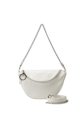SEIDENFELT Handtasche glossy white