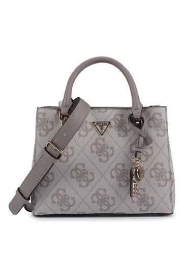 GUESS Handtasche dark taupe logo