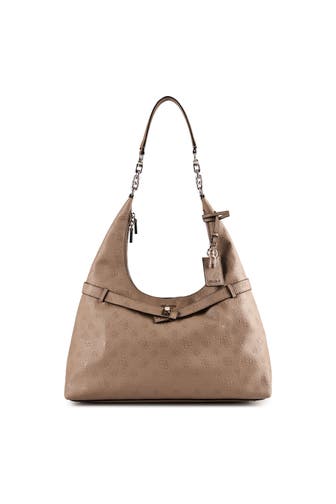 GUESS Handtasche beige logo
