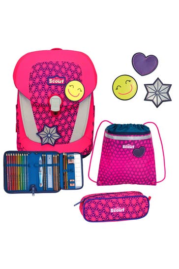 SCOUT Sunny II Neon Safety Schulranzen-Set 4-teilig