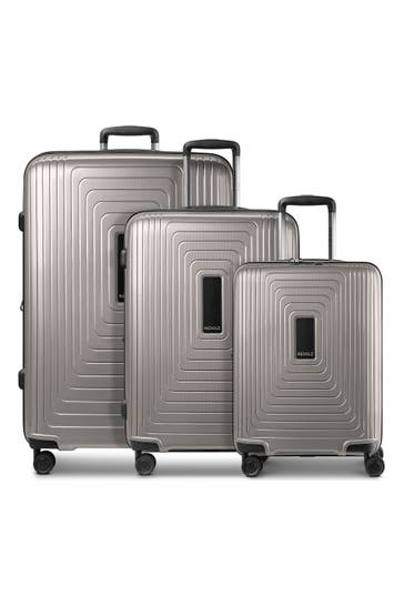 REDOLZ Koffer coffee grey metallic