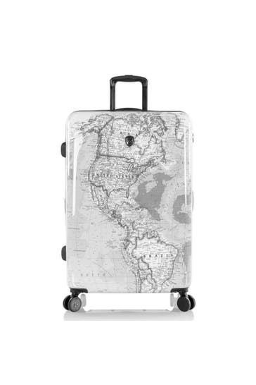 HEYS Koffer black-white world map