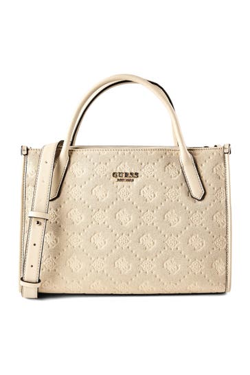 GUESS Umhängetasche light beige logo