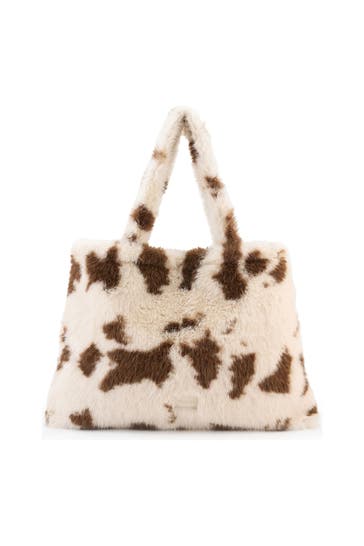 SEIDENFELT Shopper cow white-brown