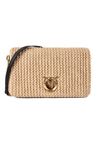 PINKO Umhängetasche rafia-nero-antique gold