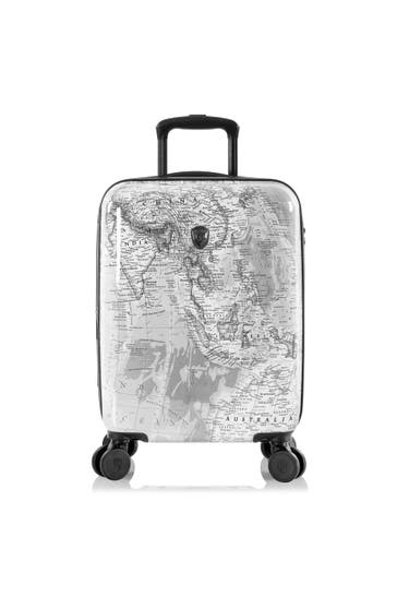 HEYS Koffer black-white world map